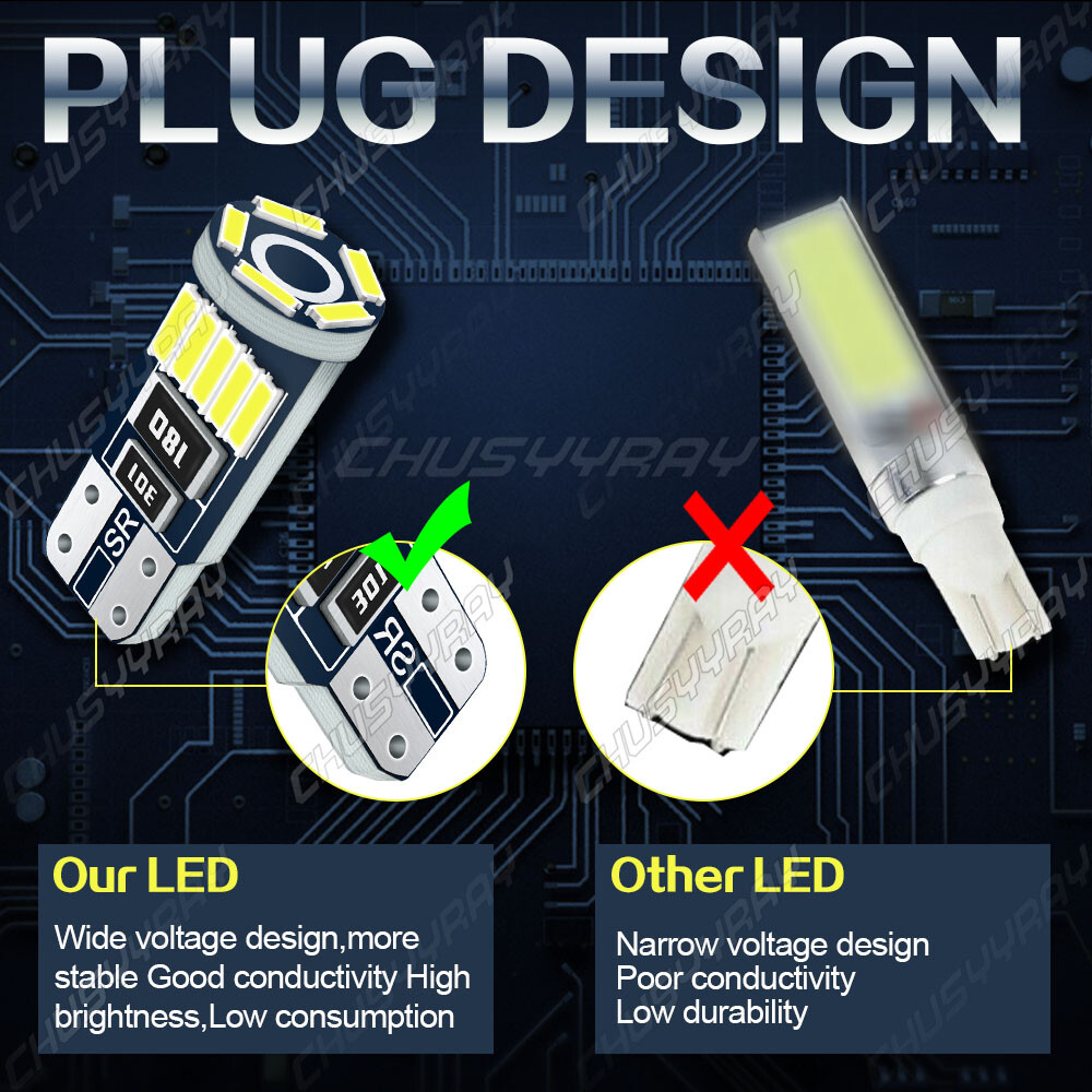 5 Super Bright mini LED T10 Wedge Base Replacement light Low Voltage Bulbs 12v