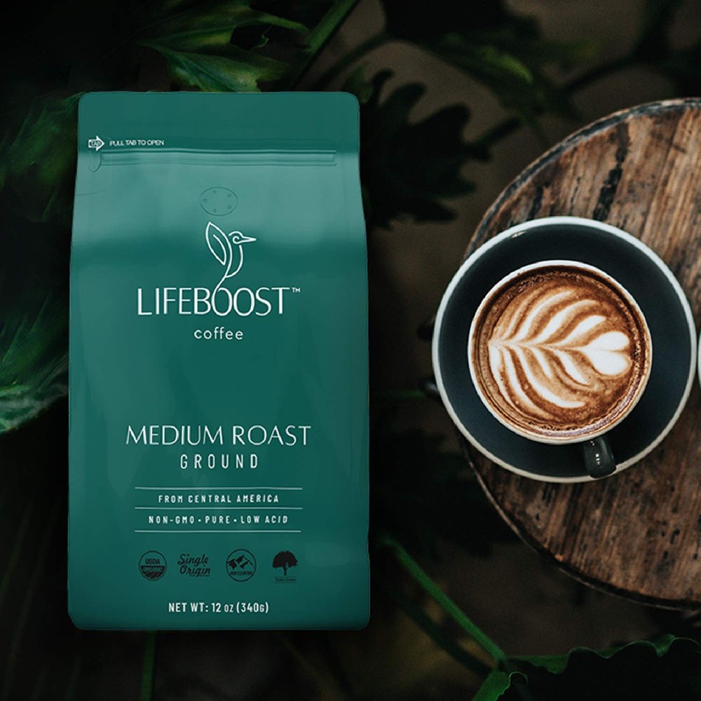 Coffee Ground Medium Roast Coffee - Low Acid Single Origin USDA Organic Coffe...