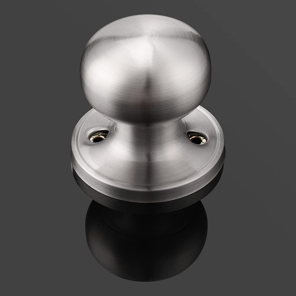 GOBEKOR 2 Pack Single Dummy Door Knobs Brushed Nickel Interior Dummy Knobs fo...