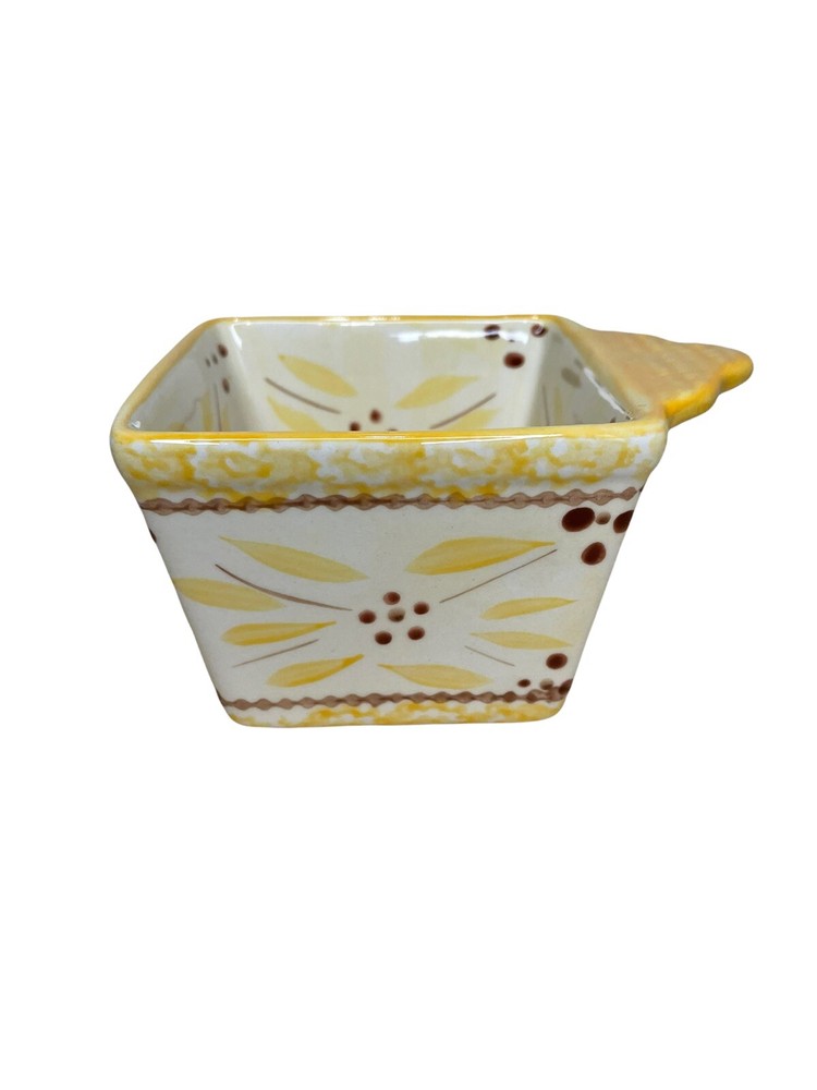 Temptations Presentable Ovenware Old World Yellow Square Ramekin