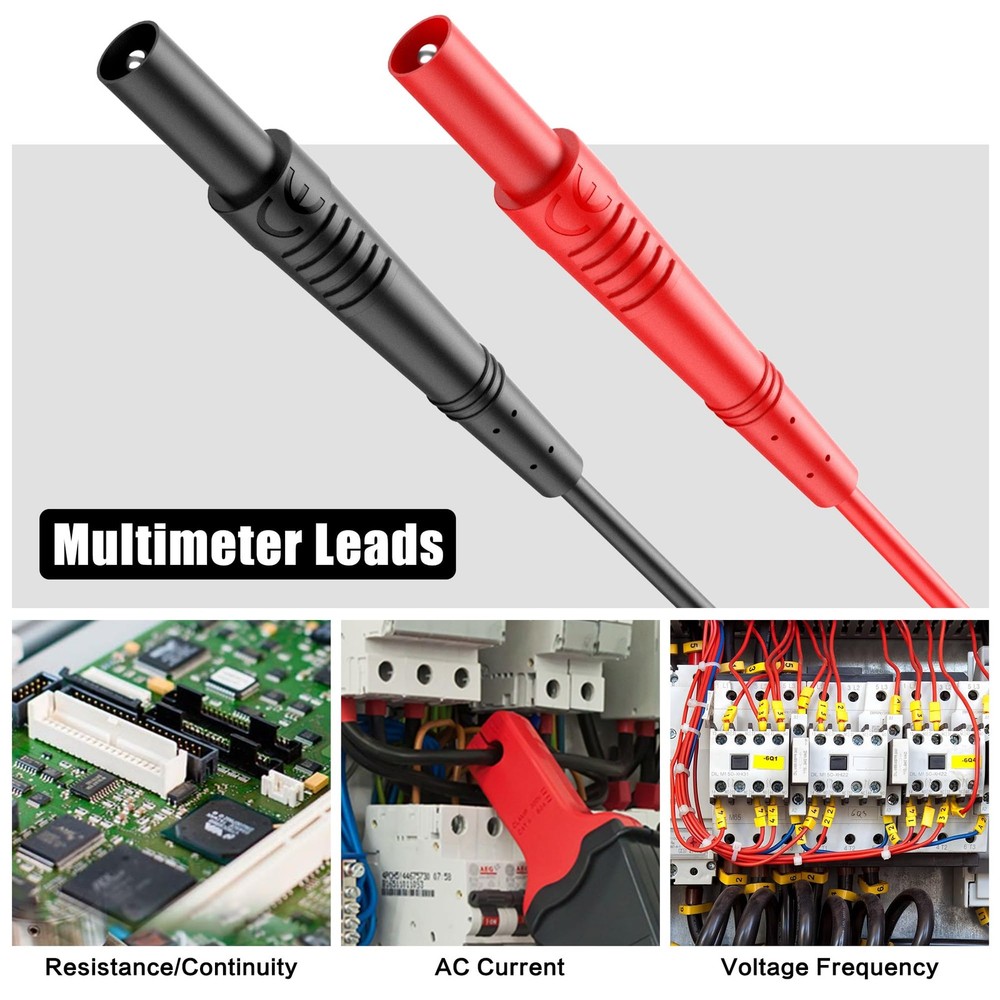 60 Inch Multimeter Insulated Test Leads Soft Silicone Voltmeter Clamp Meter