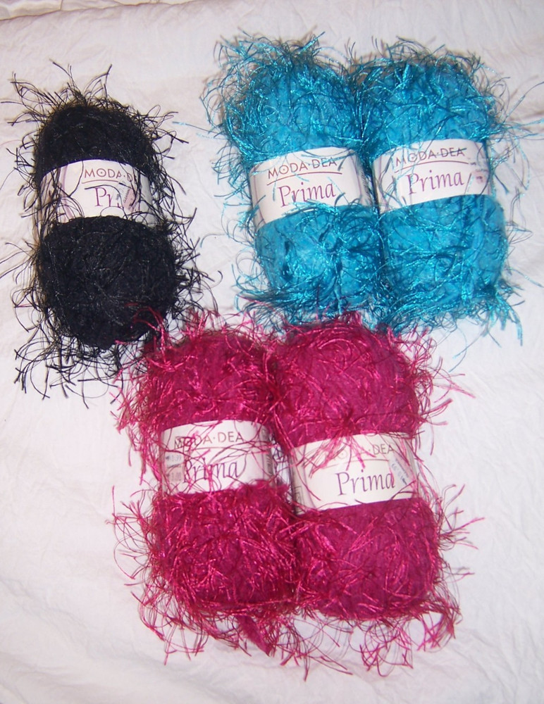 Moda Dea Prima Yarn - Turquoise, Raspberry, or Black