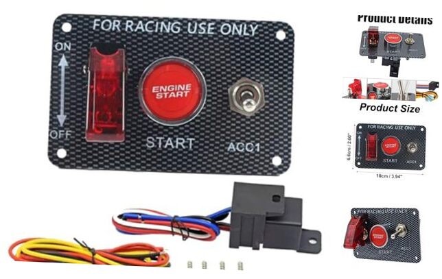 3-in-1 Universal 12V Racing Ignition Switch Panel  3 in 1 Ignition Switch Panel