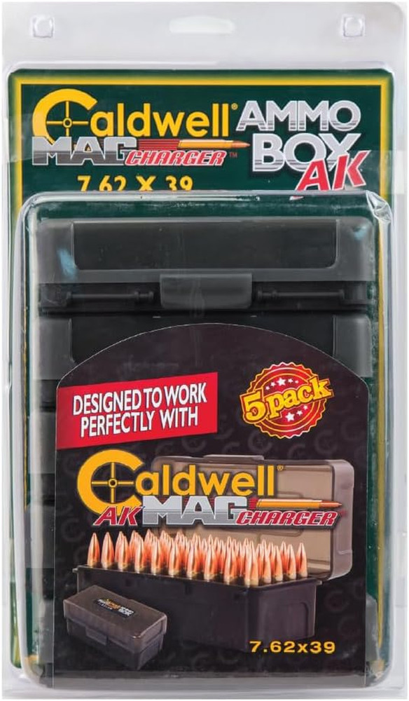 50-Round Ammo Box Set, 5-Pack with Removable Lid for Shooting and Reloading