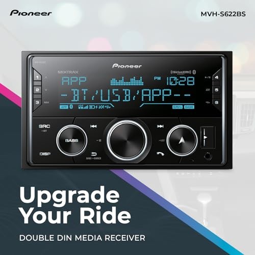 Double Din Bluetooth Car Stereo with USB/AUX Inputs, Smart Sync, MVH-S622BS