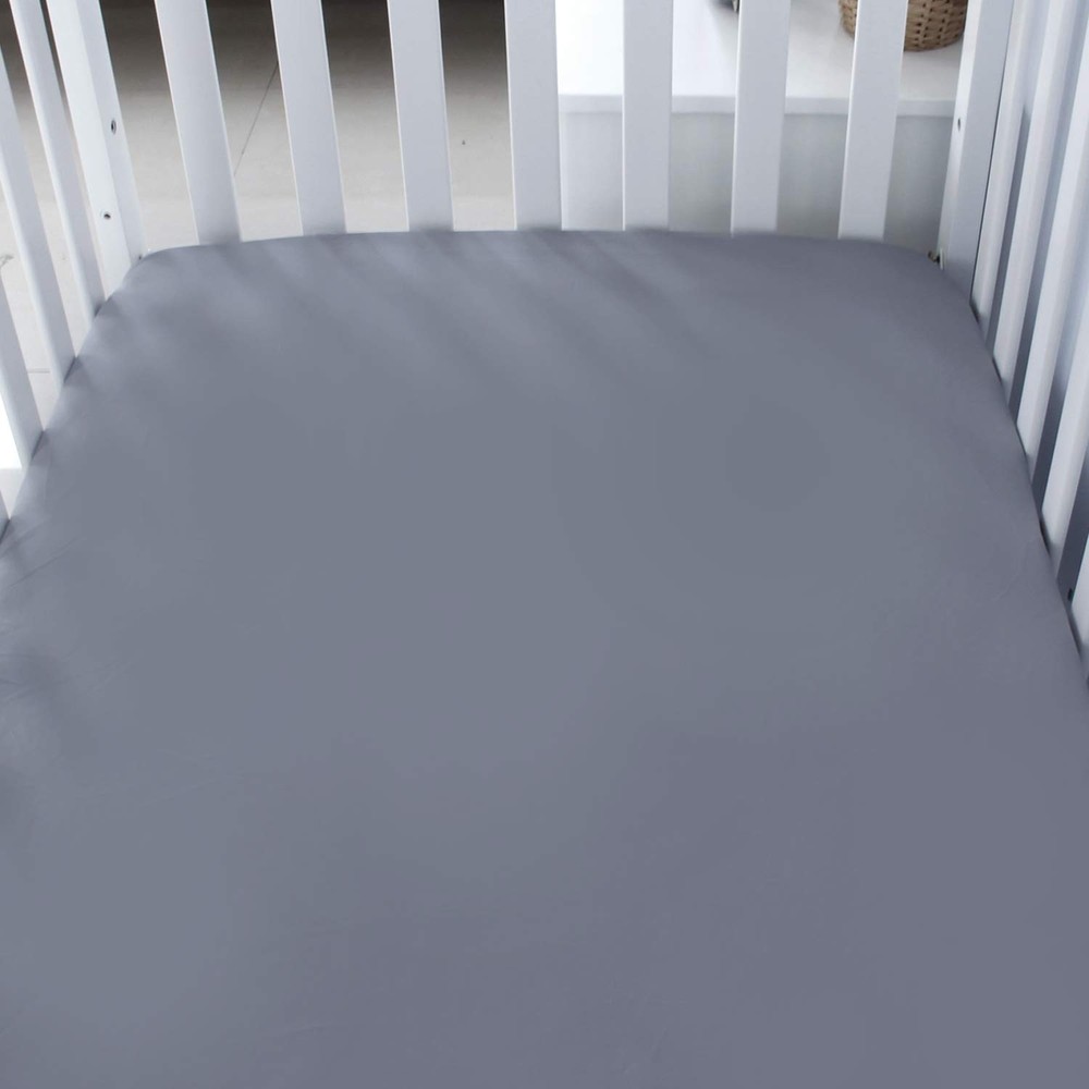 Luxurious 2 Pack Fitted Crib Sheets - Grey & Navy, Ultimate Comfort for Babies