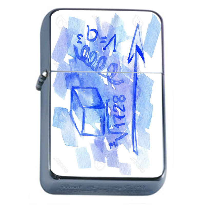 Math Art Em1 Flip Top Oil Lighter Wind Resistant