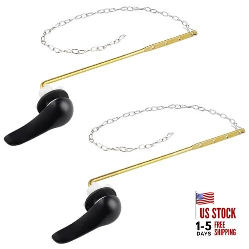2 Pack Metal Toilet Handle Replacement Kit, Matte Black Front Mount Design