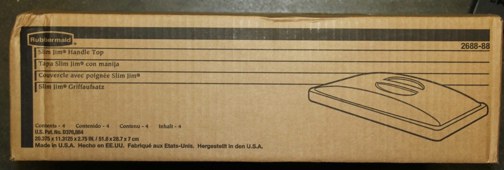 Solid Recycling Lid w/Handle fits Slim Trash Can, Gray