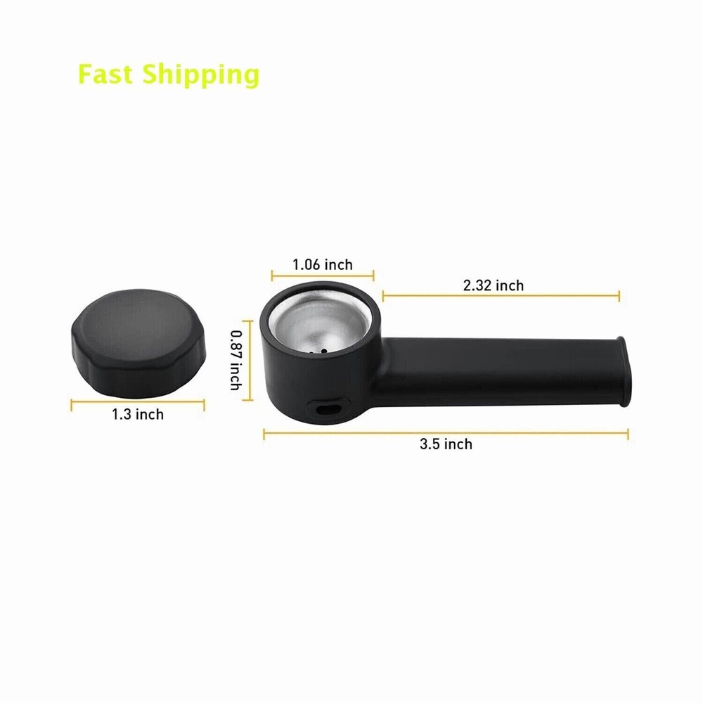 Silicone Pipe 4” with Cap and Stainless Steel Filter Black Replaceable 4PCS