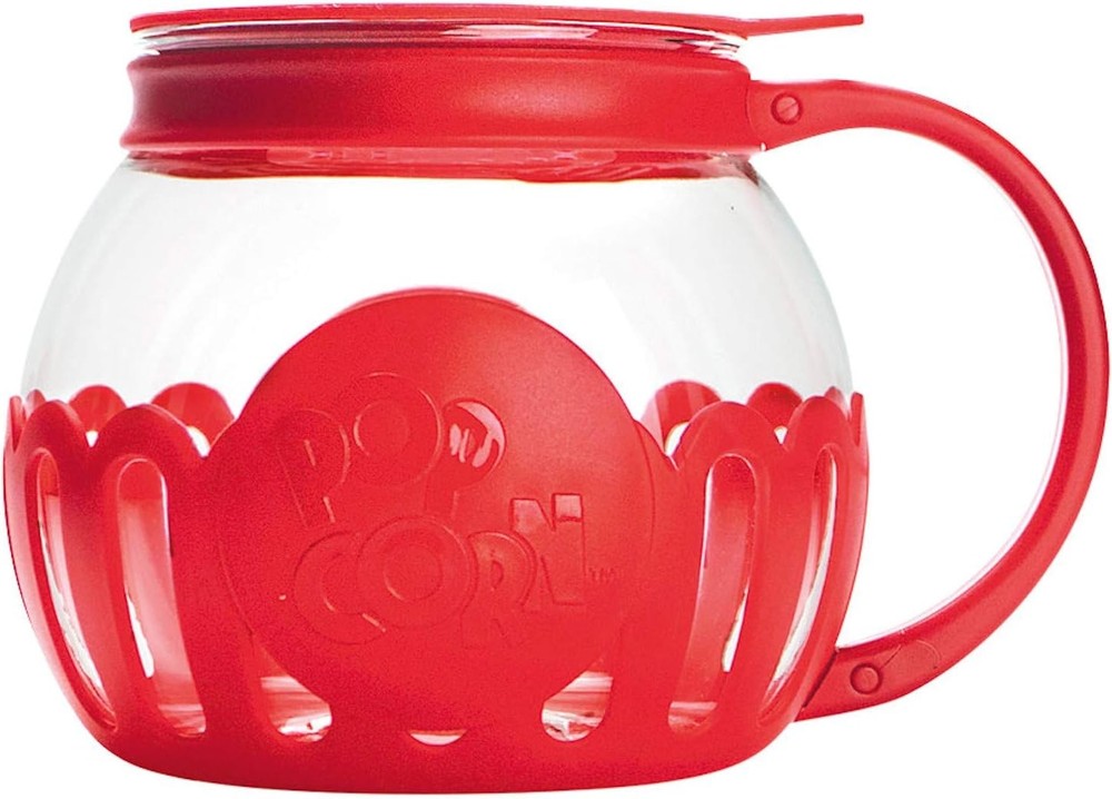 Ecolution Patented Micro-Pop Microwave Popcorn 1.5-Quart Snack Size, Red