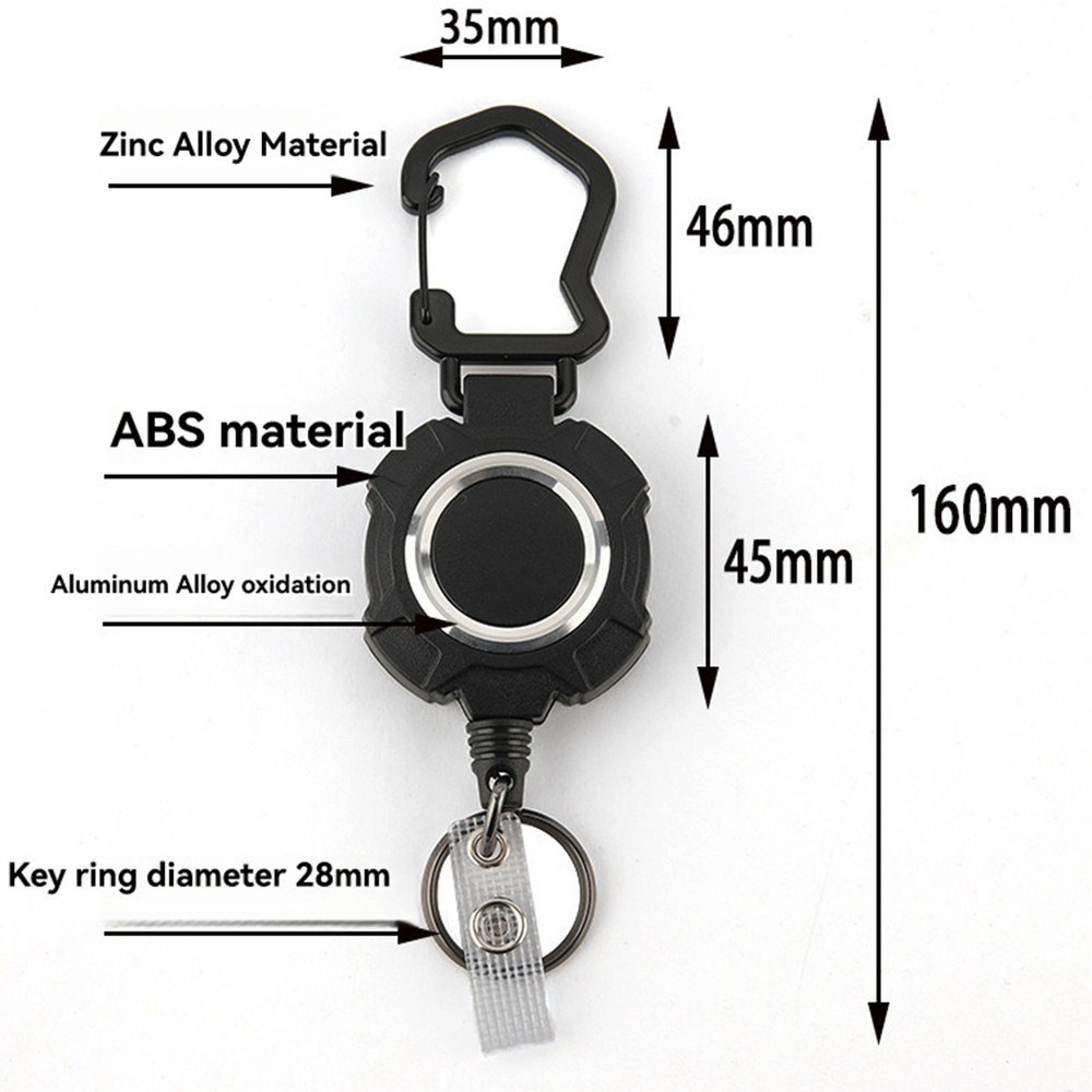 Practical Retractable Keychain with Multitool Carabiner and Secure Card Holding