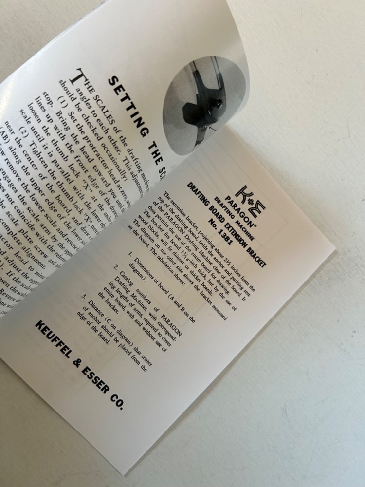 Drafting User Manual K&E PARAGON FULL SIZE MACHINE.