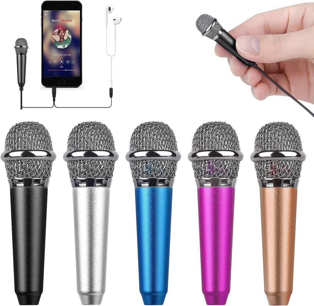 Mini Mic for iPhone, Android, Laptop – Vocal, Video, Podcast Use, Black