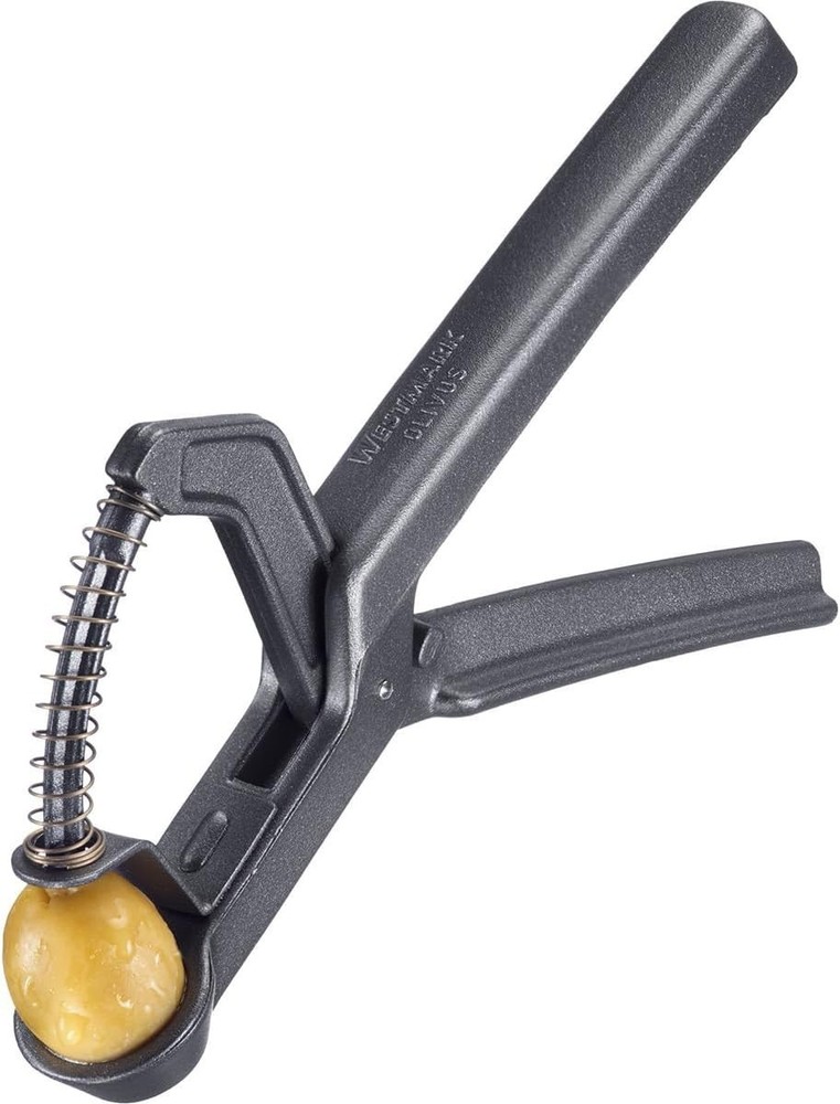 Olive Pitter "Black Edition" - Practical Handheld Device with Spring - Alumin...