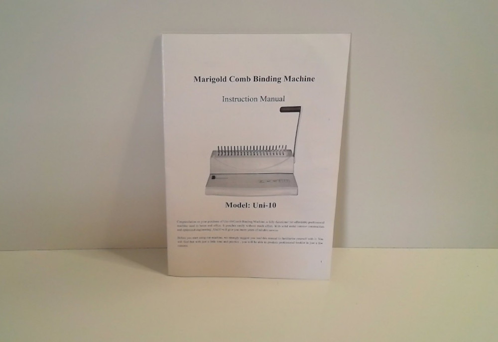 Marigold 19-Hole Letter Size Comb Ring Binding Binder Machine Uni-10