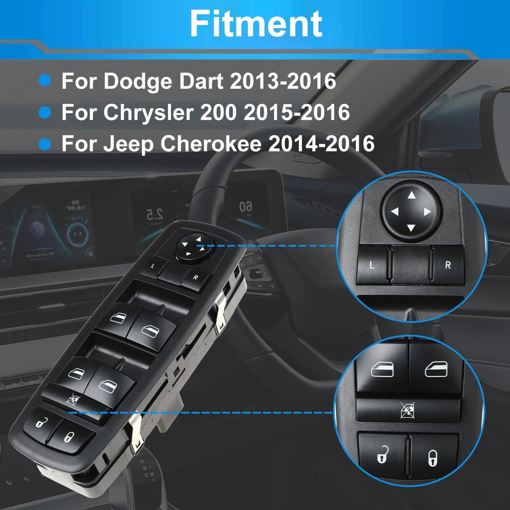 Front Left Driver Side Master Power Control Window Switch for Dodge Dart 2013-20