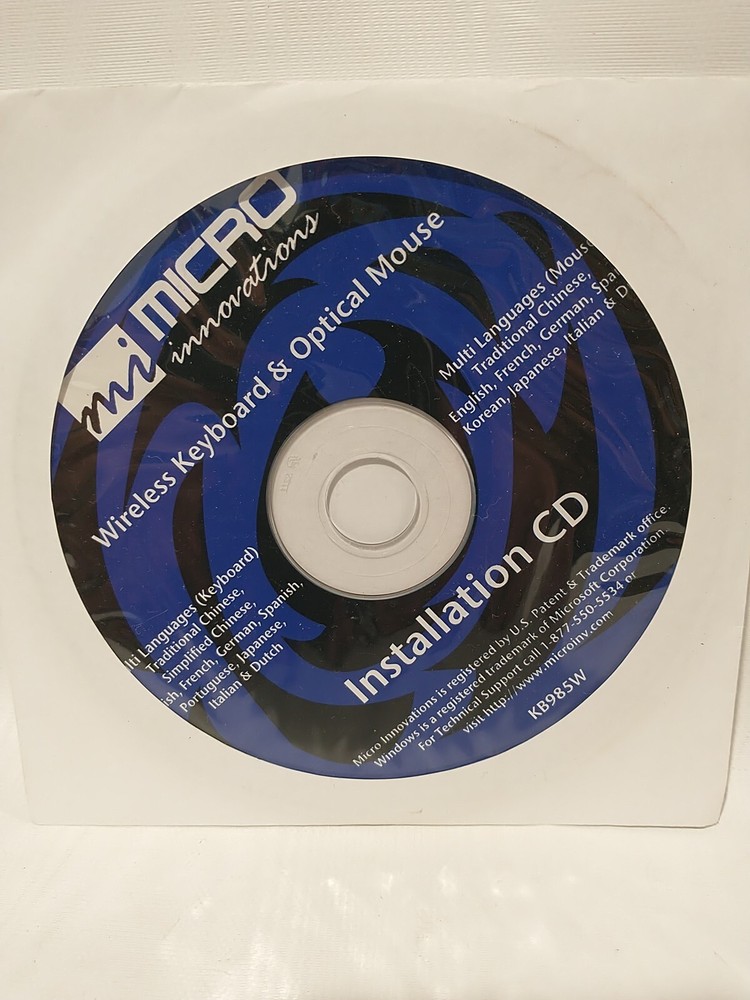 Micro Innovations Wireless Keyboard & Optical Mouse Installation CD (PC)