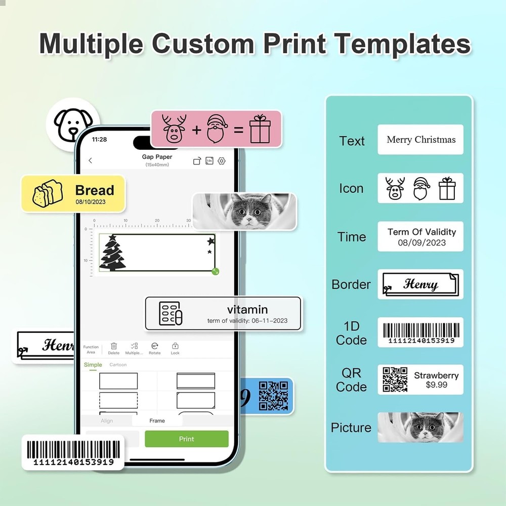 🔥Nelko Label Maker Machine with Tape, P21 Bluetooth Label Printer,Wireless Mini