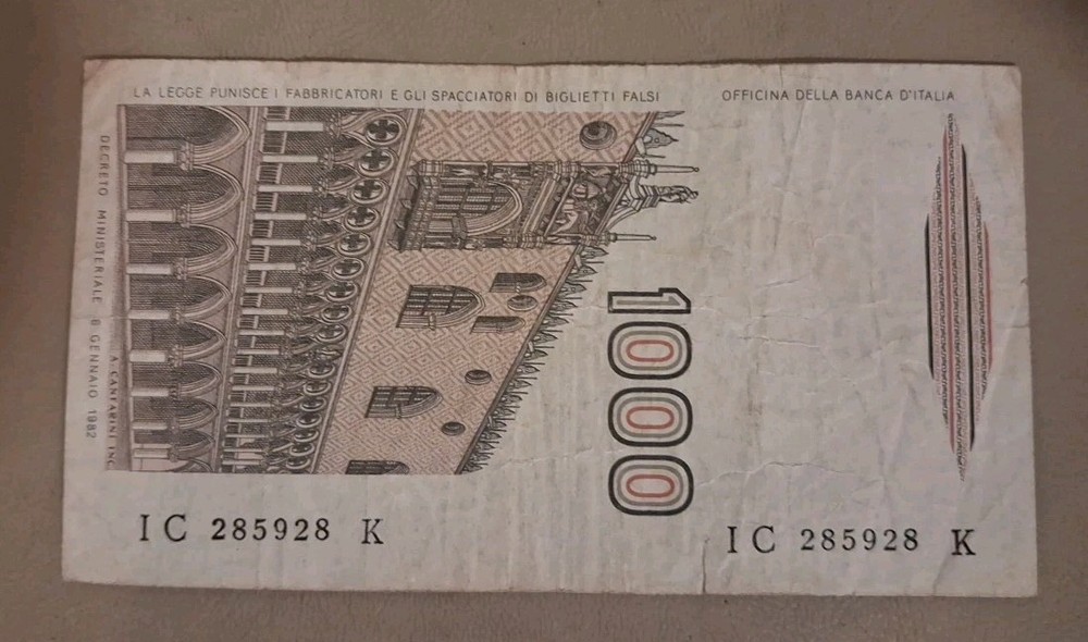 1982 Italy 1000 Lire Note