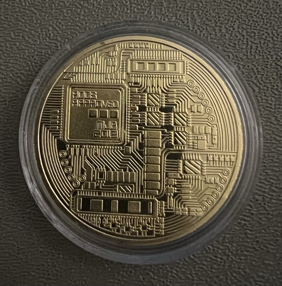 Gold Plated Bitcoin In Protective Case