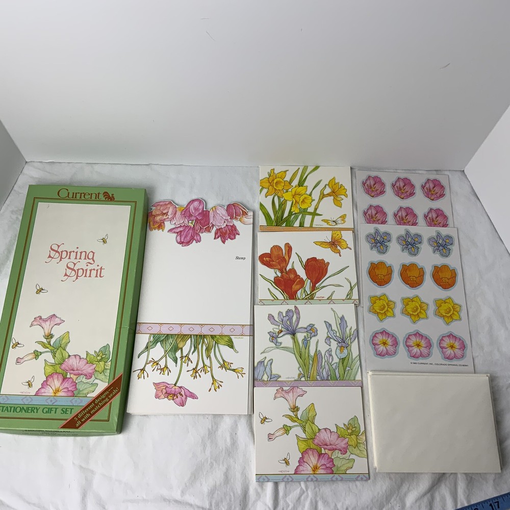 Current “Spring Spirit” 1981 Stationery Set - Fold A Notes & Note Cards….