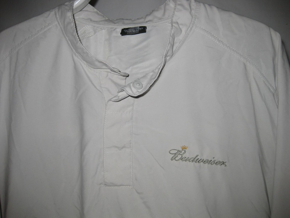Budweiser Nike Golf Mens Long Sleeve Polyester Beige Pullover Jacket Size XL