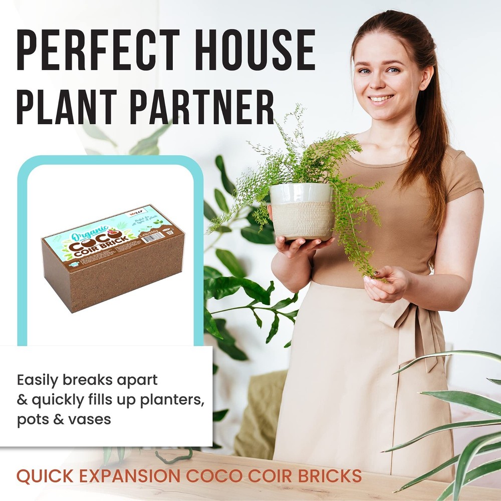 Compressed Coco Coir 1.4 LBS Brick Coconut Soil with Low EC & PH Balance