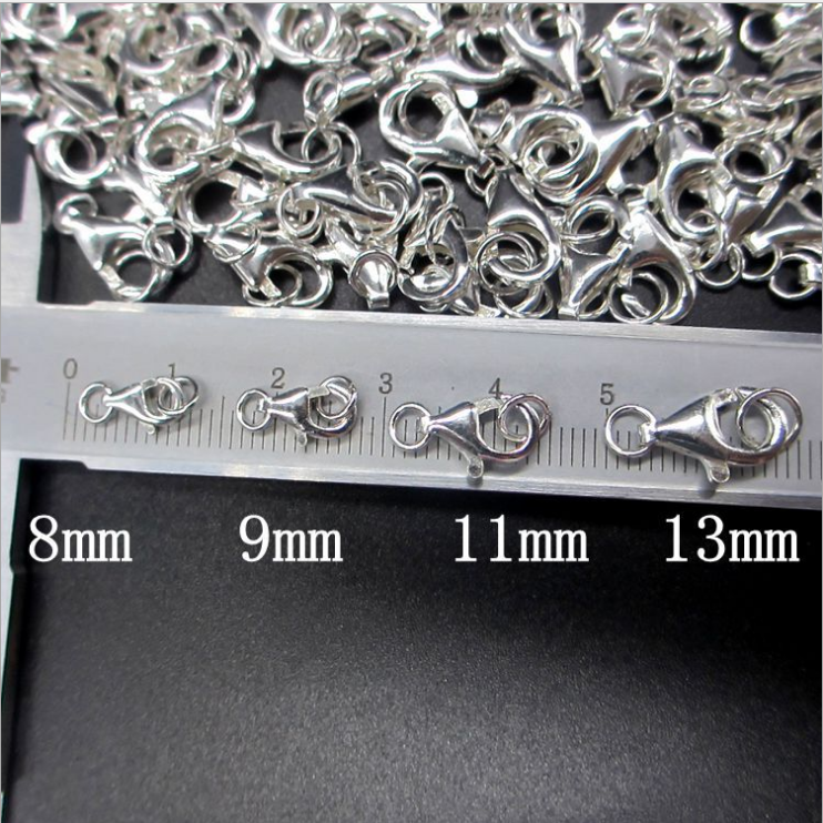 Solid 925 Sterling Silver Lobster Claw Clasp Connector Triggers 2 pc All Size