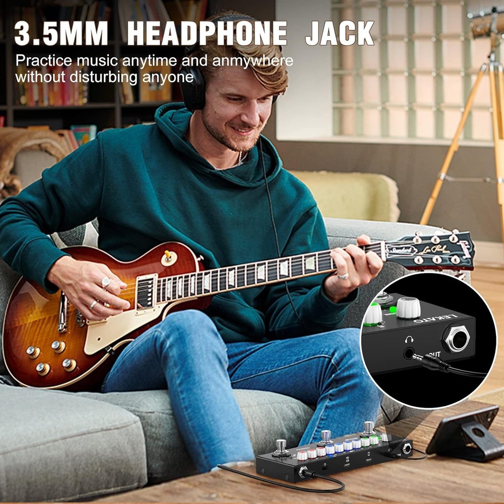 Multi Effects Guitar Pedal: 9 AMP Models, USB & Bluetooth Recording Support