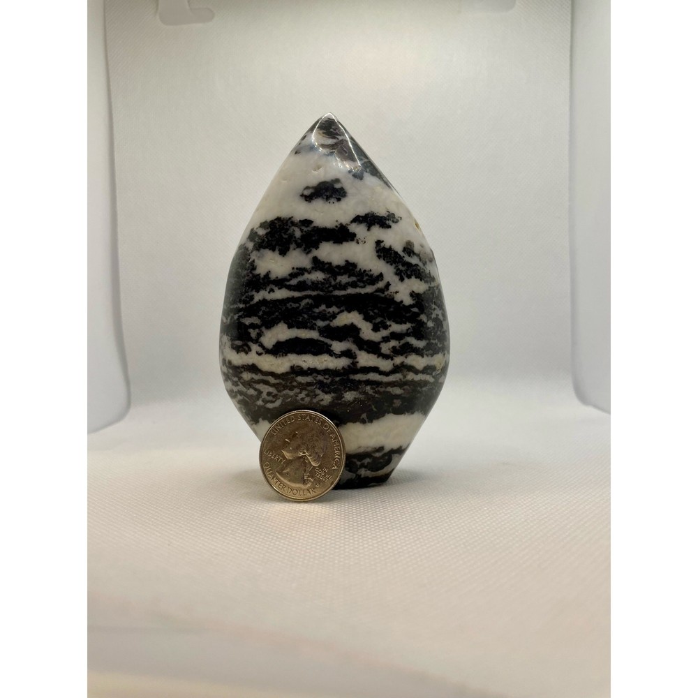 Zebra Jasper Teardrop Flame Freeform