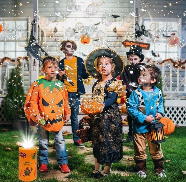 Halloween Bubble Machine, Automatic Fireworks Blower with