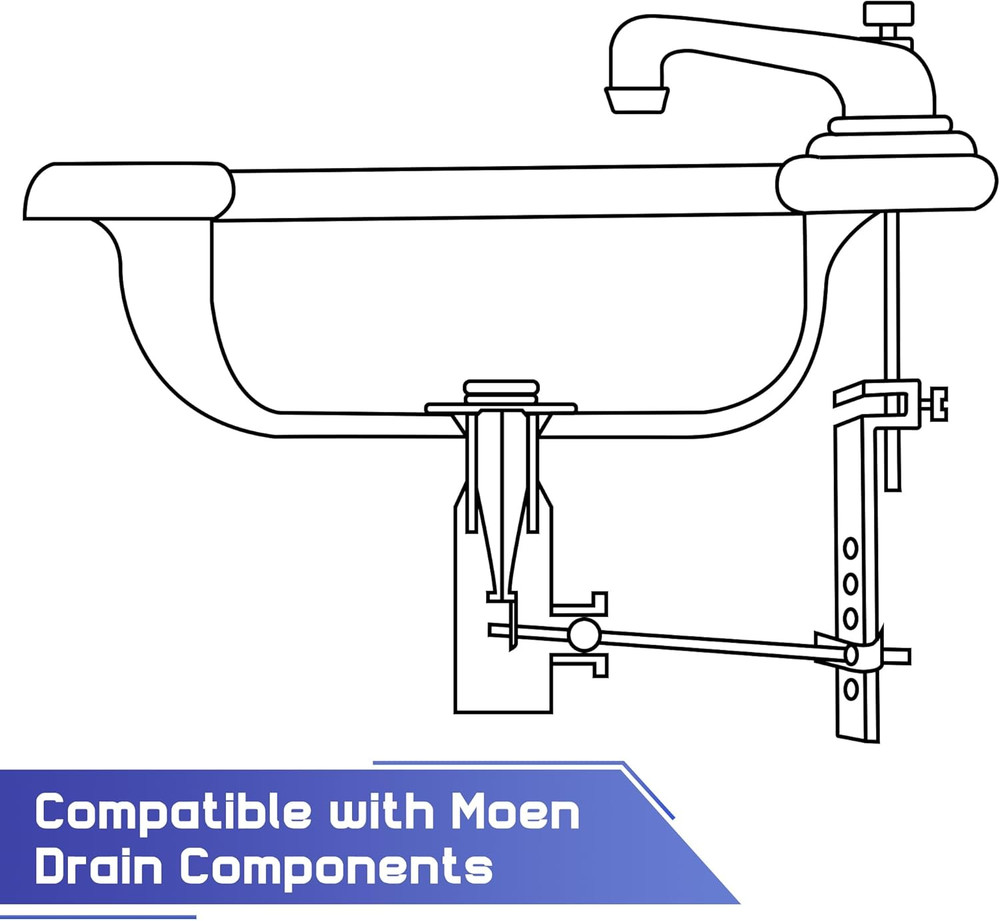 Pop up Stoppers Compatible with Moen Drain Components, Chrome Bathroom Sink Drai