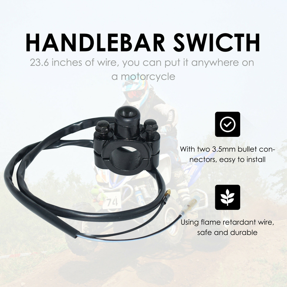 Universal 7/8" Motorcycle Handlebar ON OFF Switch Button Headlight Kill Switches