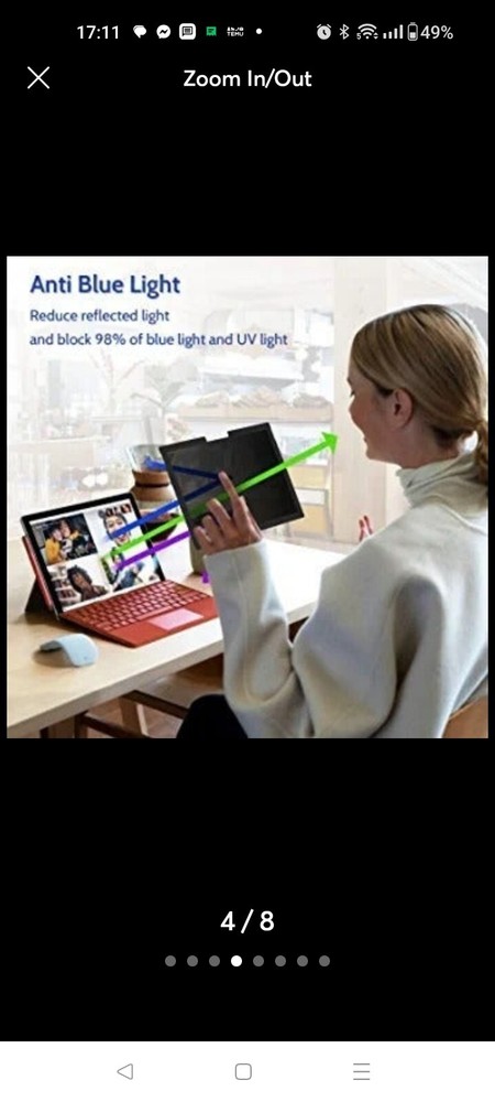 Screen Protector, Anti Blue Light Reduce Eye Strain, Easy Installation,...