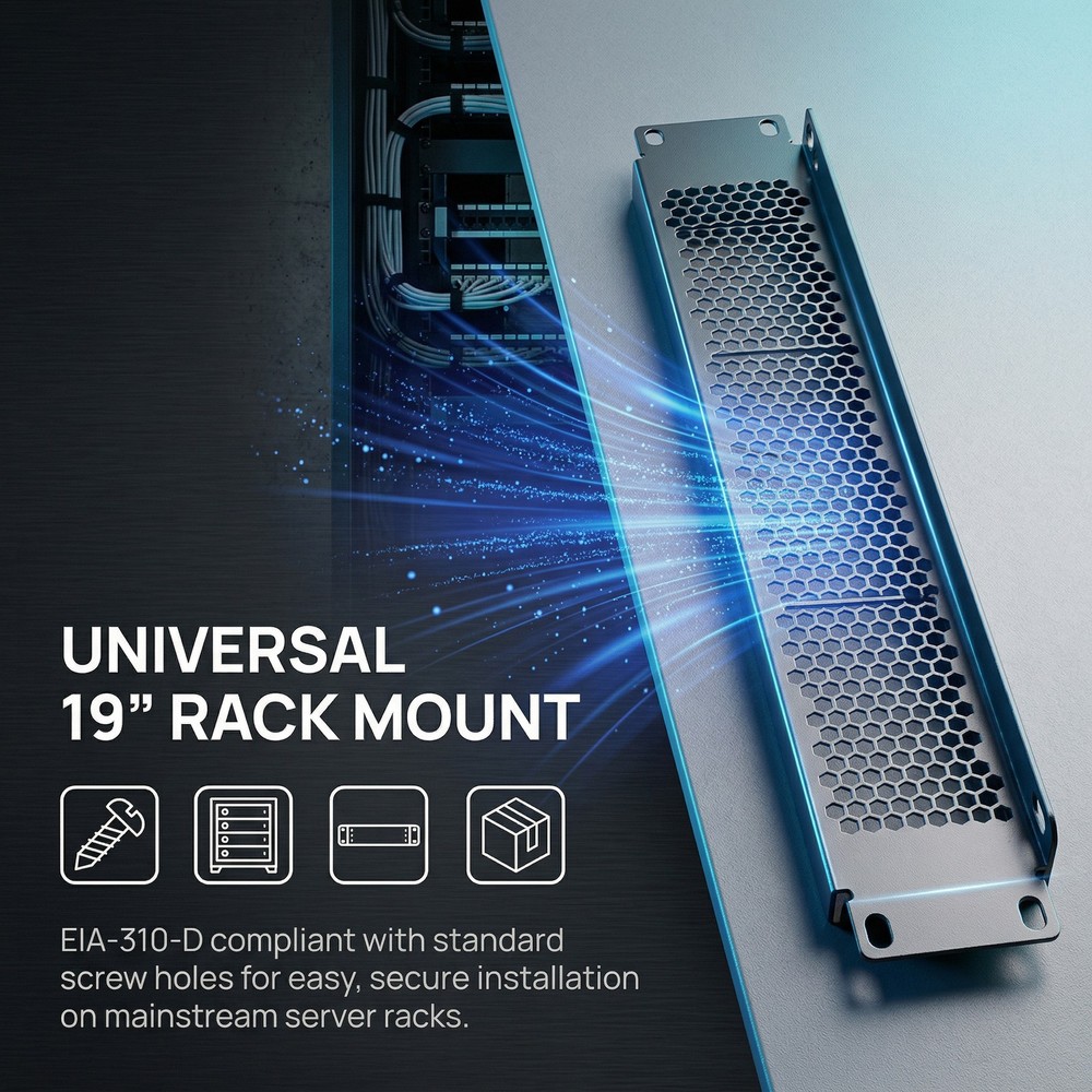 5PCS 1U/2U/4U Blank Rack Mount Panel Spacer with Venting for 19'' Server Rack