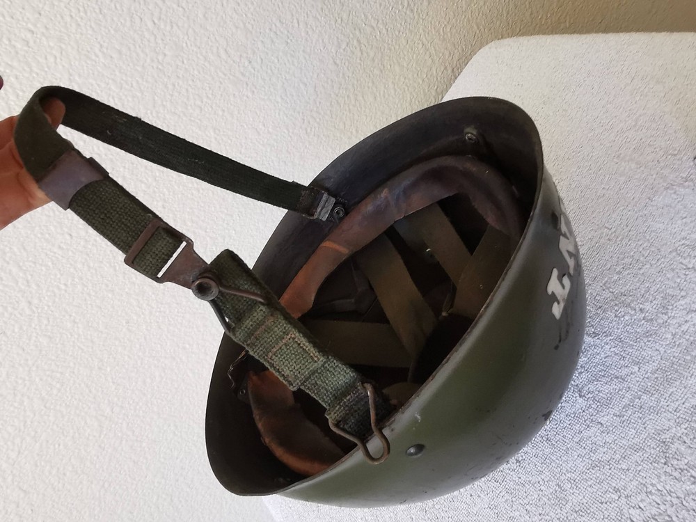 Vintage 1945-1955 Post War Austrian Sergeant Helmet Liner with Strap