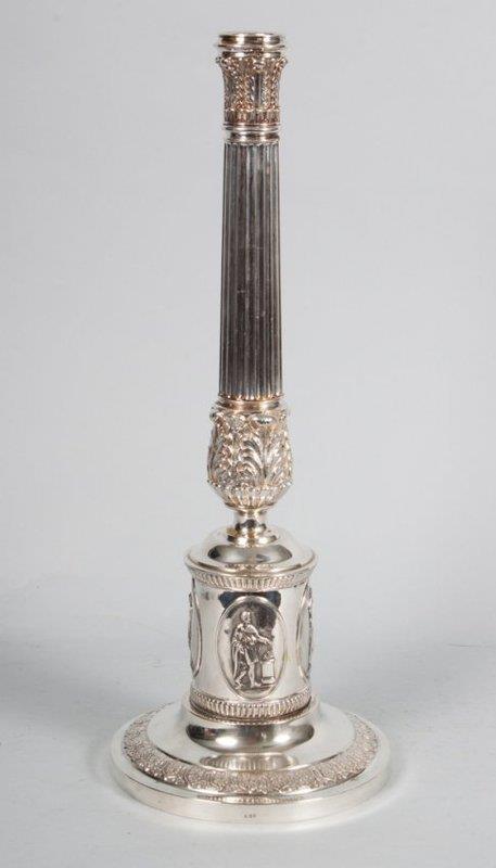 Neoclassical Style Sterling Silver Candlestick.