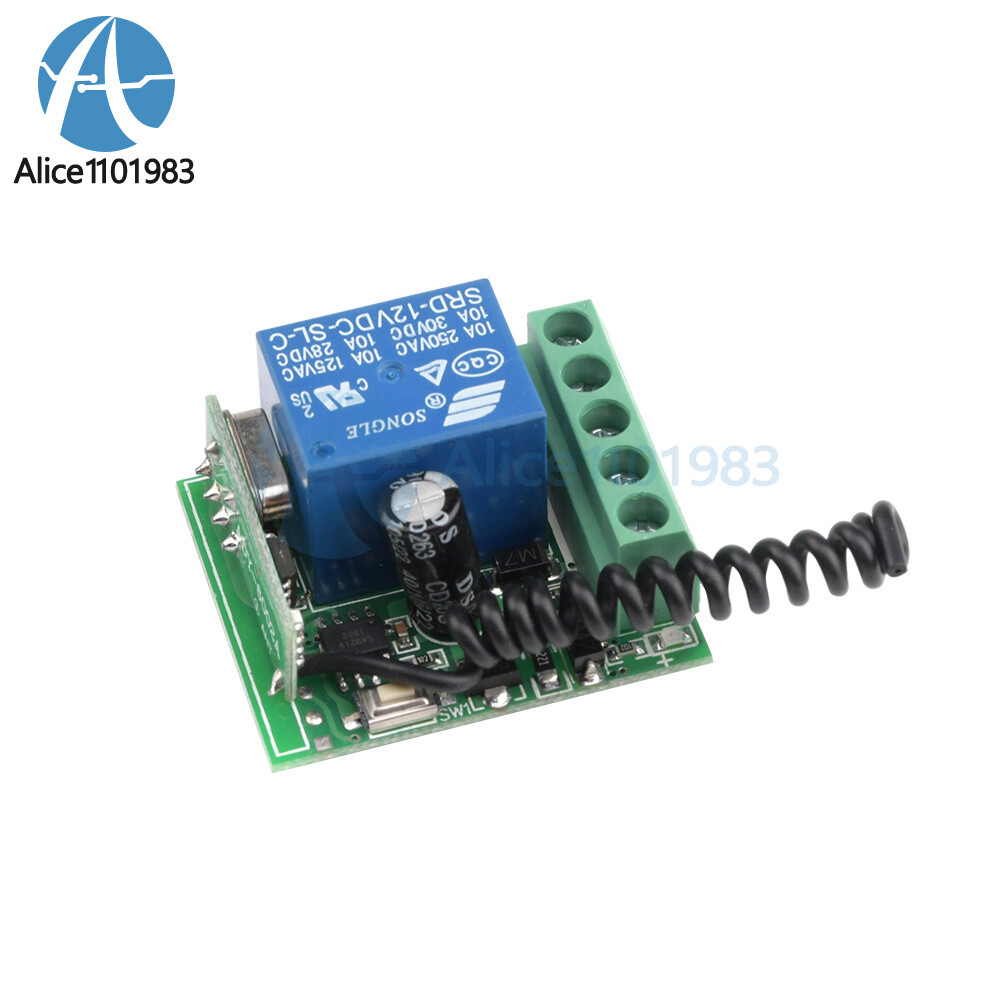 1 Channel 12V Wireless Relay RF 433Mhz Remote Control Switch Receiver Module