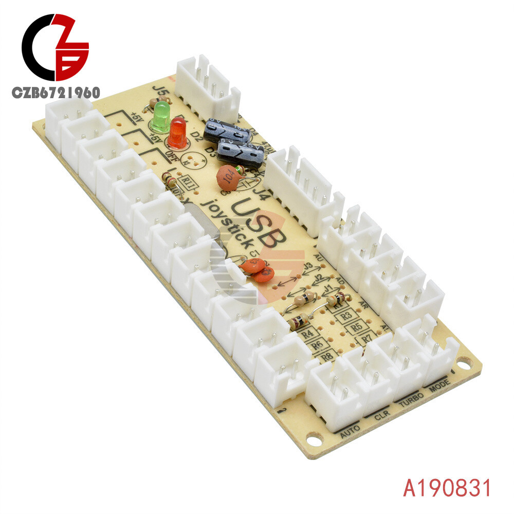 USB Arcade Encoder Zero Delay PC to Joystick 5Pin MAME Sanwa Push Button + Cable