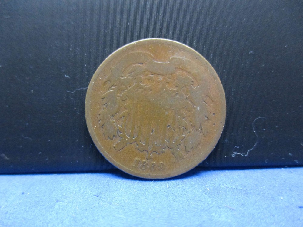 1869 Two Cent Piece Us Type Coin G Good