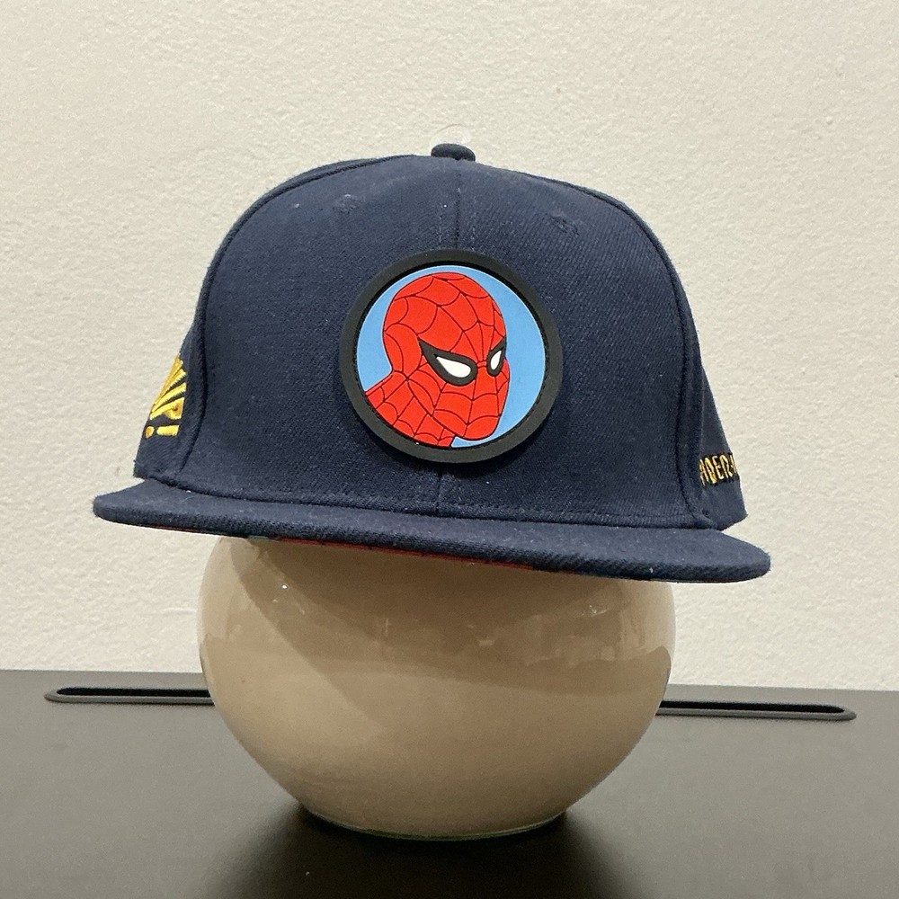 Marvel Spider-Man Lids Exclusive Snapback Hat Navy Blue Comic Panel Underbrim