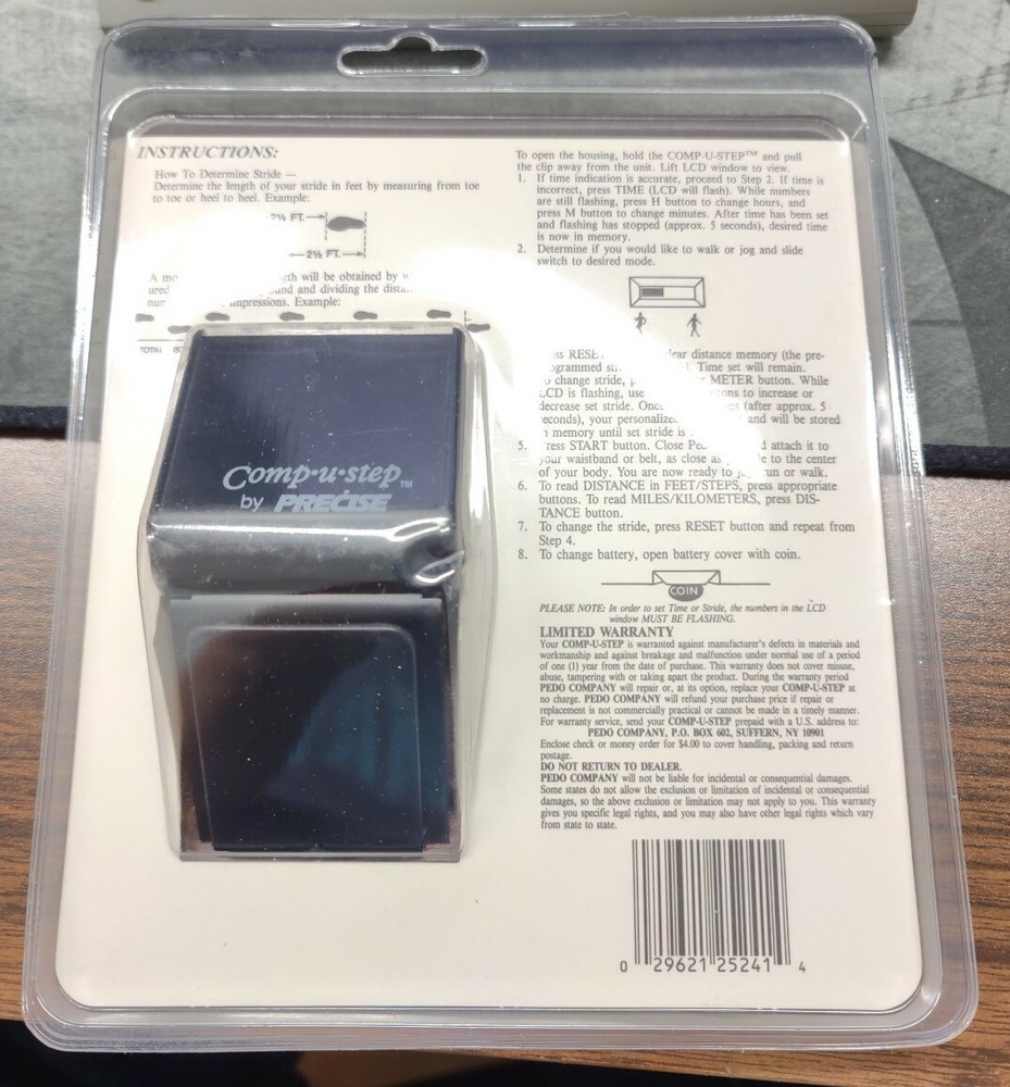 Precise Int Comp U Step Electronic Pedometer New Sealed Vintage Awesome