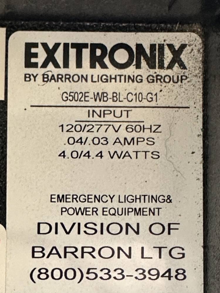 Exitronix Steel Direct View LED Exit Sign Single Face Green G502E-WB-BL-C10-G1