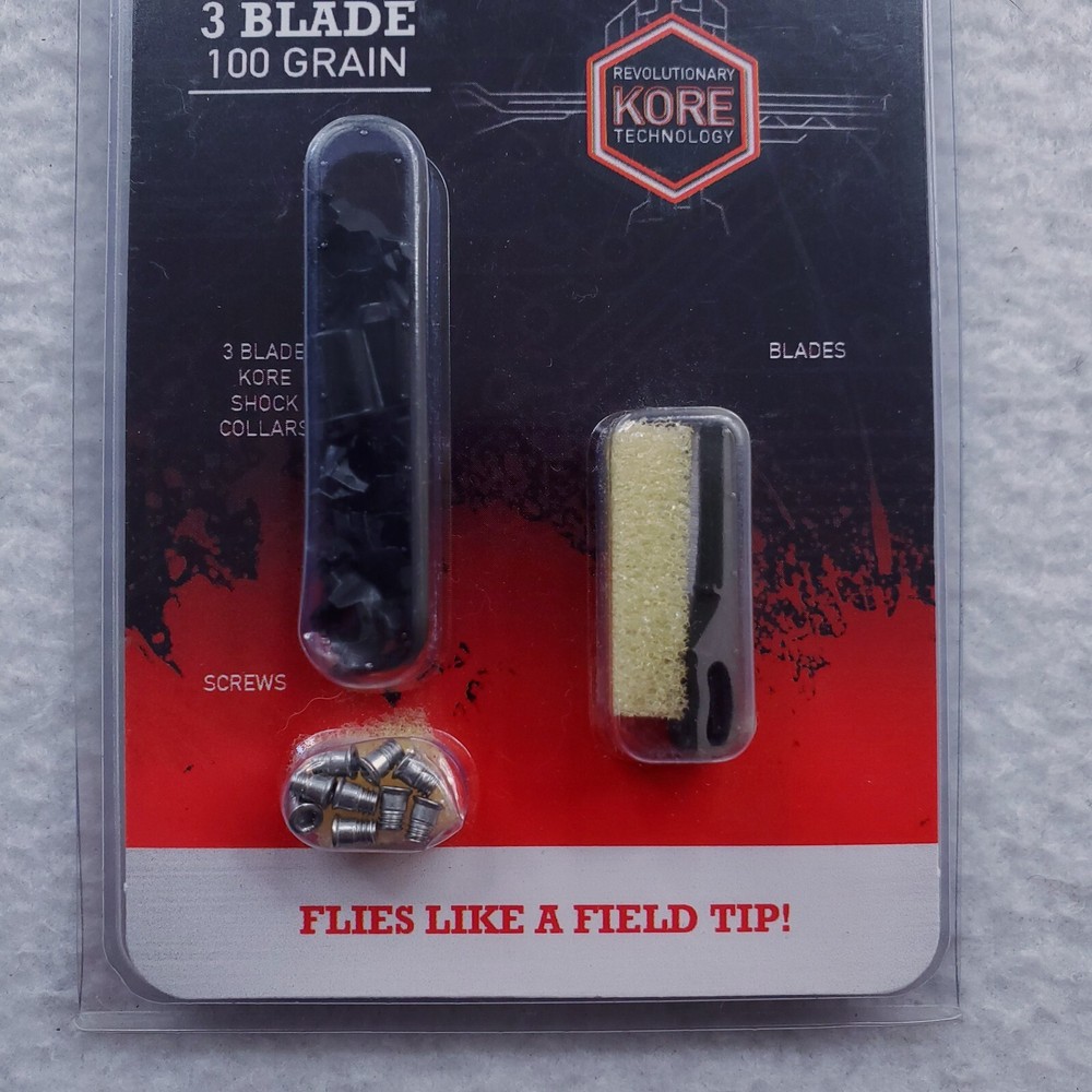 Rage 3-Blade Expandable Broadhead Kore Replacement Blade Kit 100gr Shock Collars