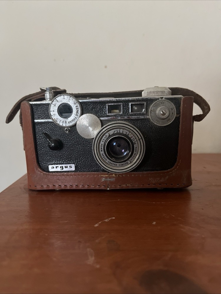 Argus Rangefinder C3 Film Camera with Leather Case