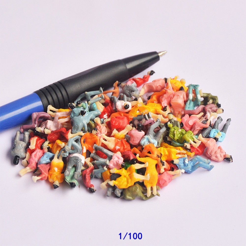 Painted Figures People Model Scale Sitting 100pcs ABS Model People Randomly Sent