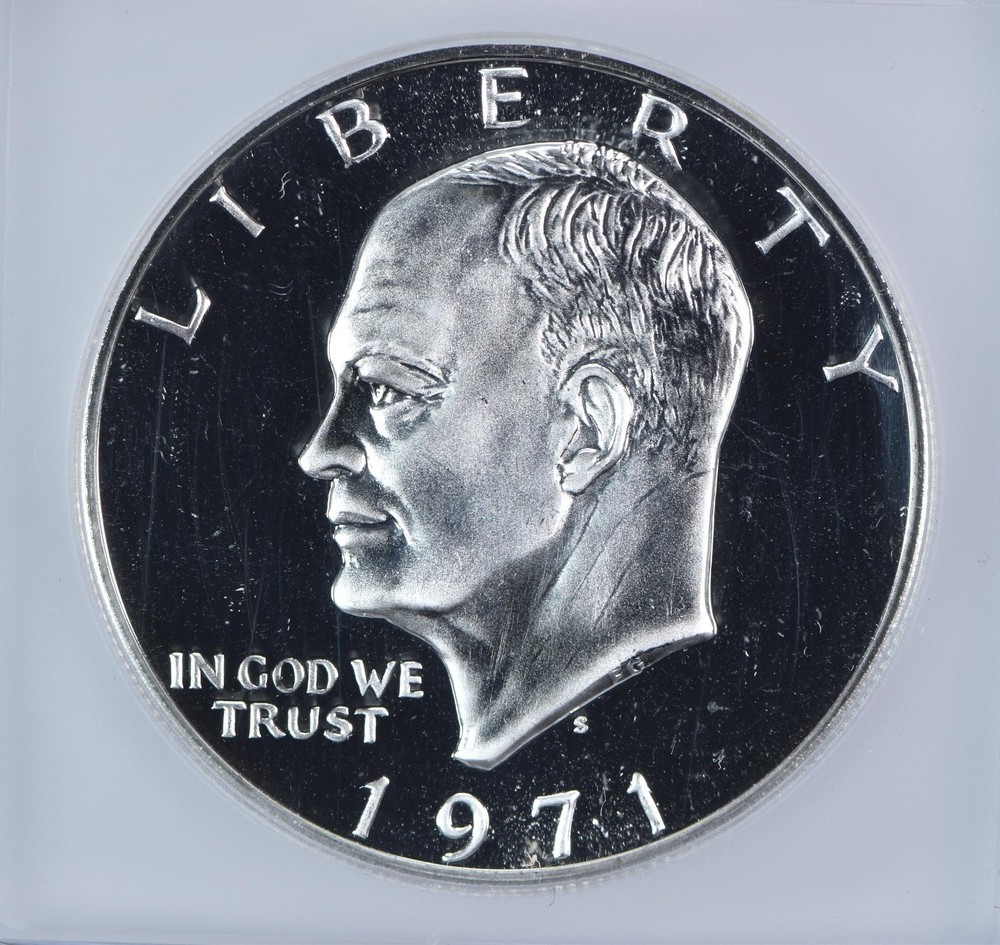 1971-S Eisenhower $1 Peg Leg PR69 ICG