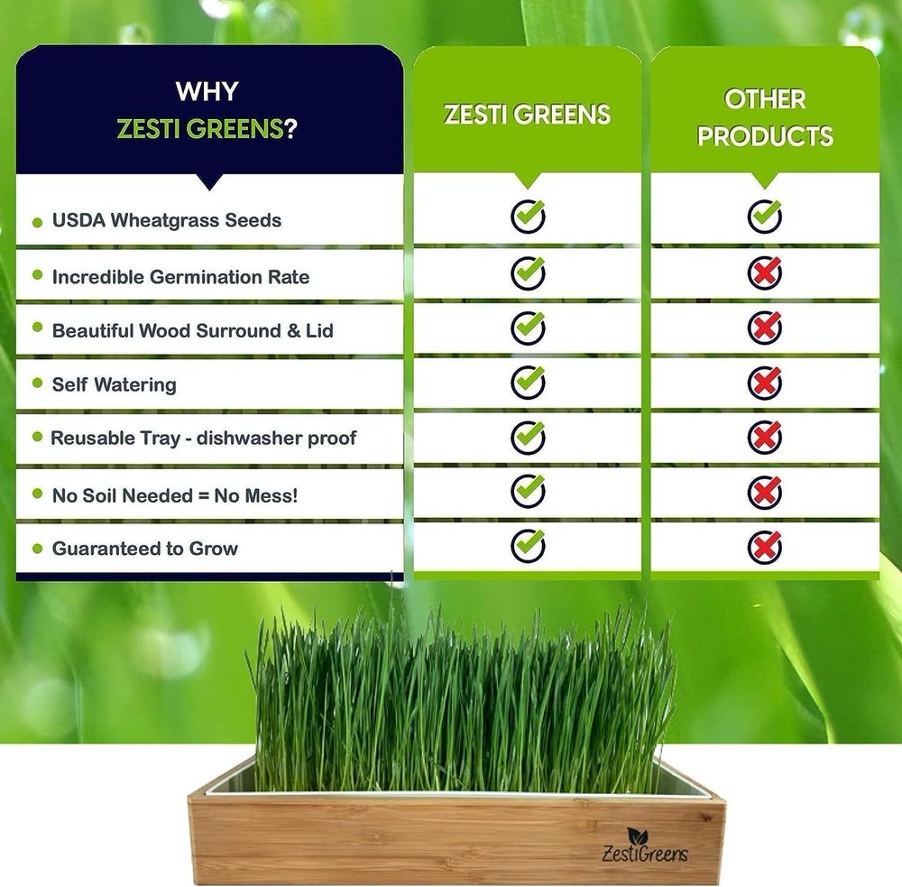 Complete Wheatgrass Growing Kit with Biodegradable Mats