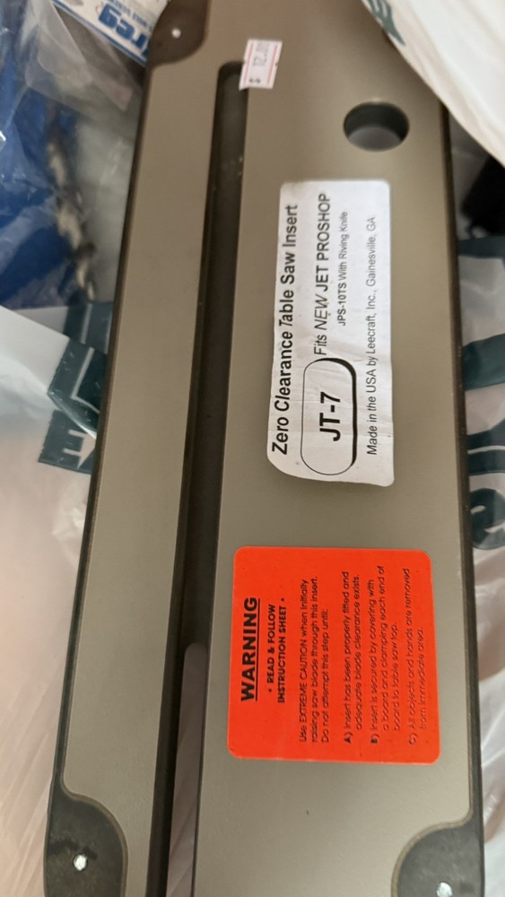 Zero Clearance Table Saw Insert For Jet JT-7